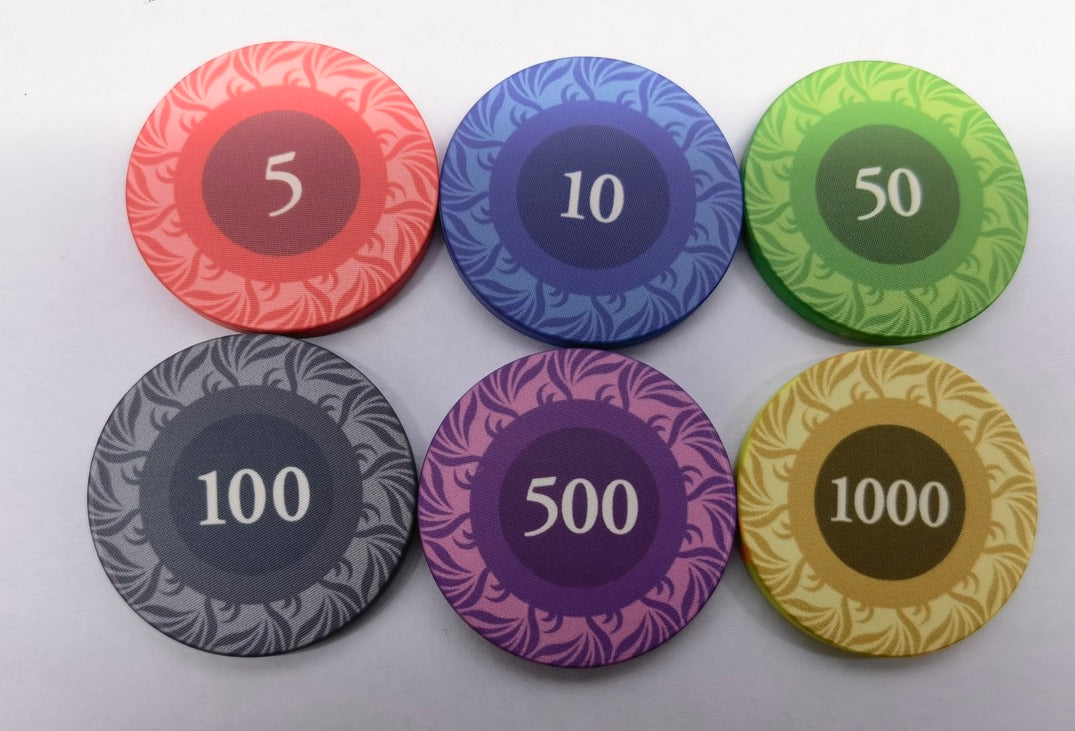 Пользовательские фишки для покера - Цветочная керамика
