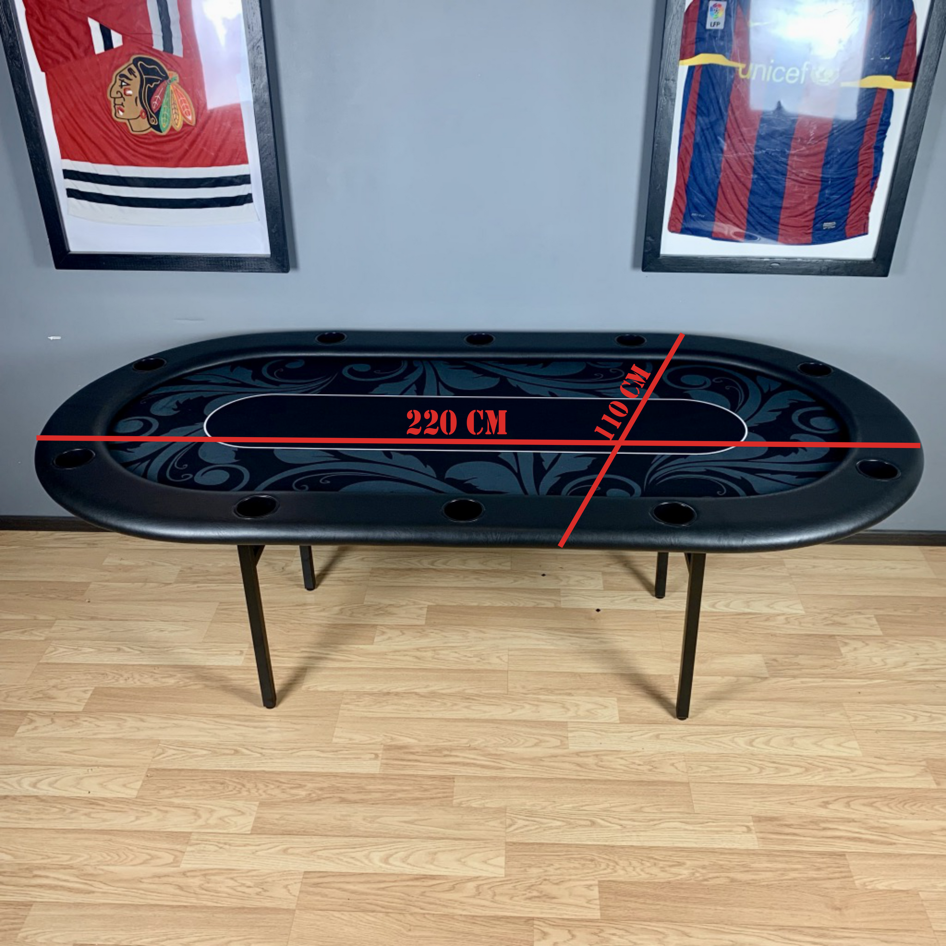 poker table dimension