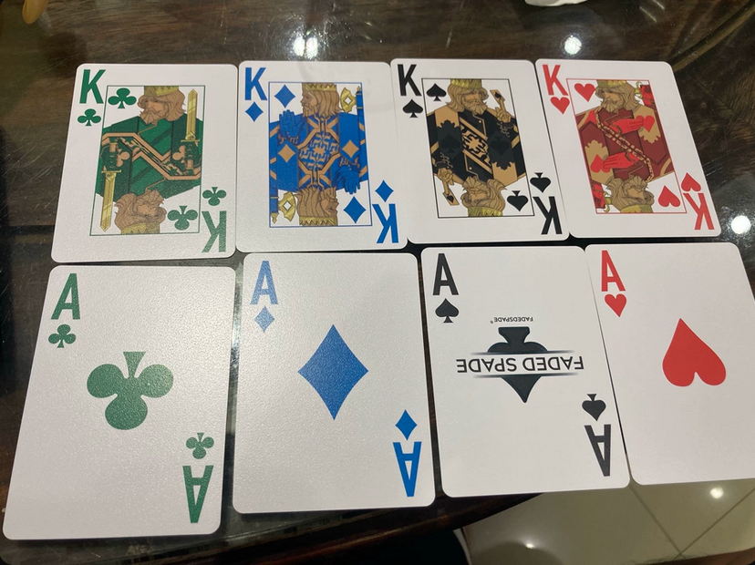 Poker Cards - Faded Spade 4Color Decks Set of 2pcs.