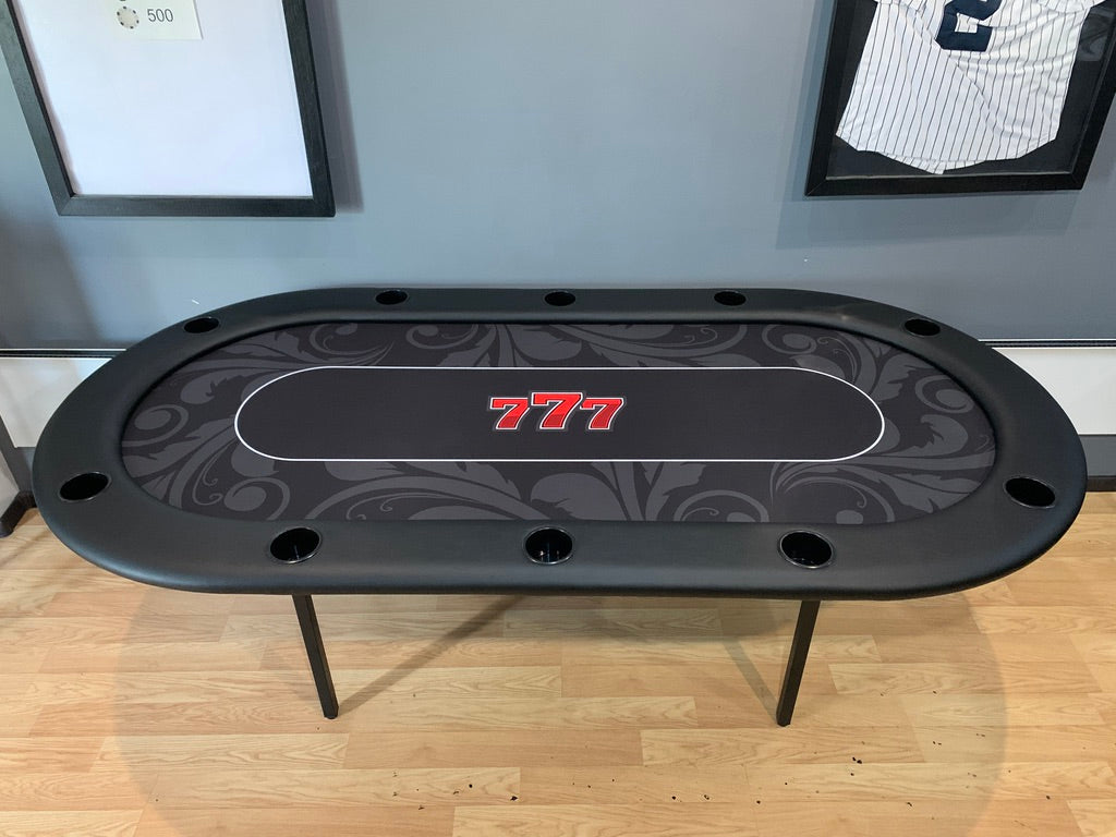 Poker Table Felt - Floral BLACK