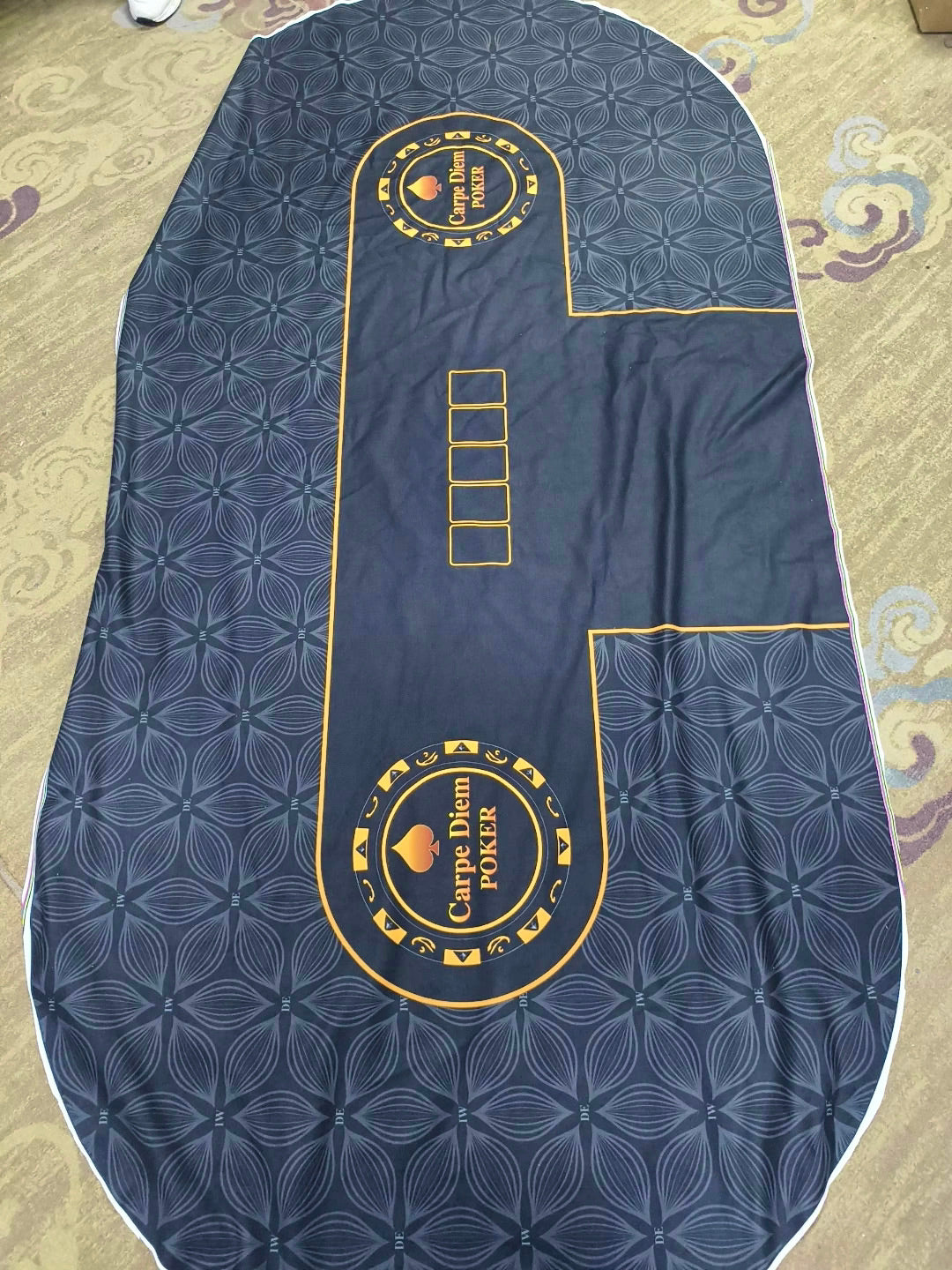 Ткань для покерного стола - Цветок КРАСНЫЙ