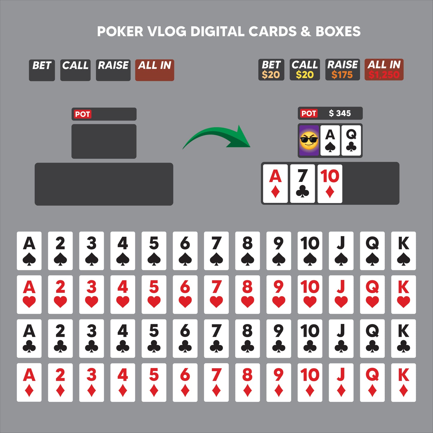 Poker Vlog Digital Cards Graphic Illustrations - Nr4