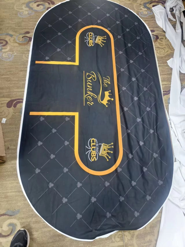 Custom Poker Table Felt - Initials Gold
