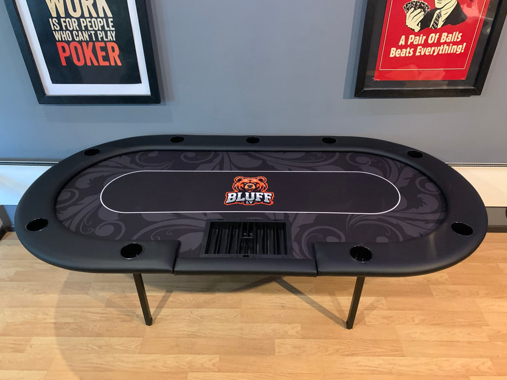 Poker Table Felt - Floral BLACK