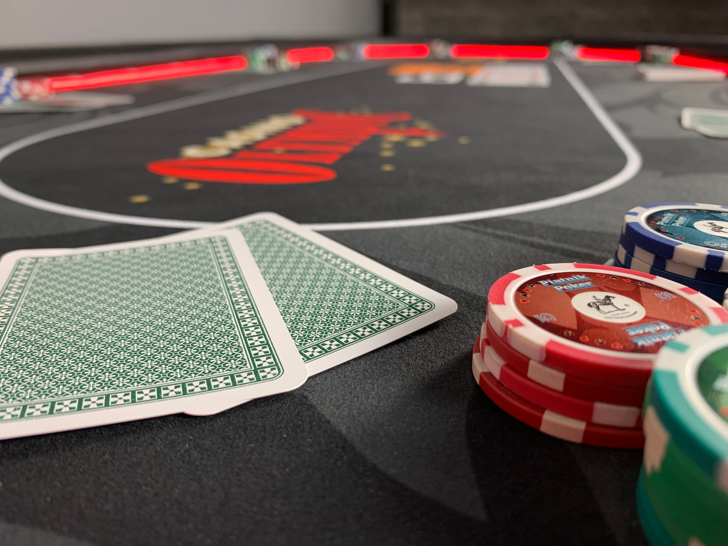 Покерный стол - Цветочный ЧЕРНЫЙ Премиум+