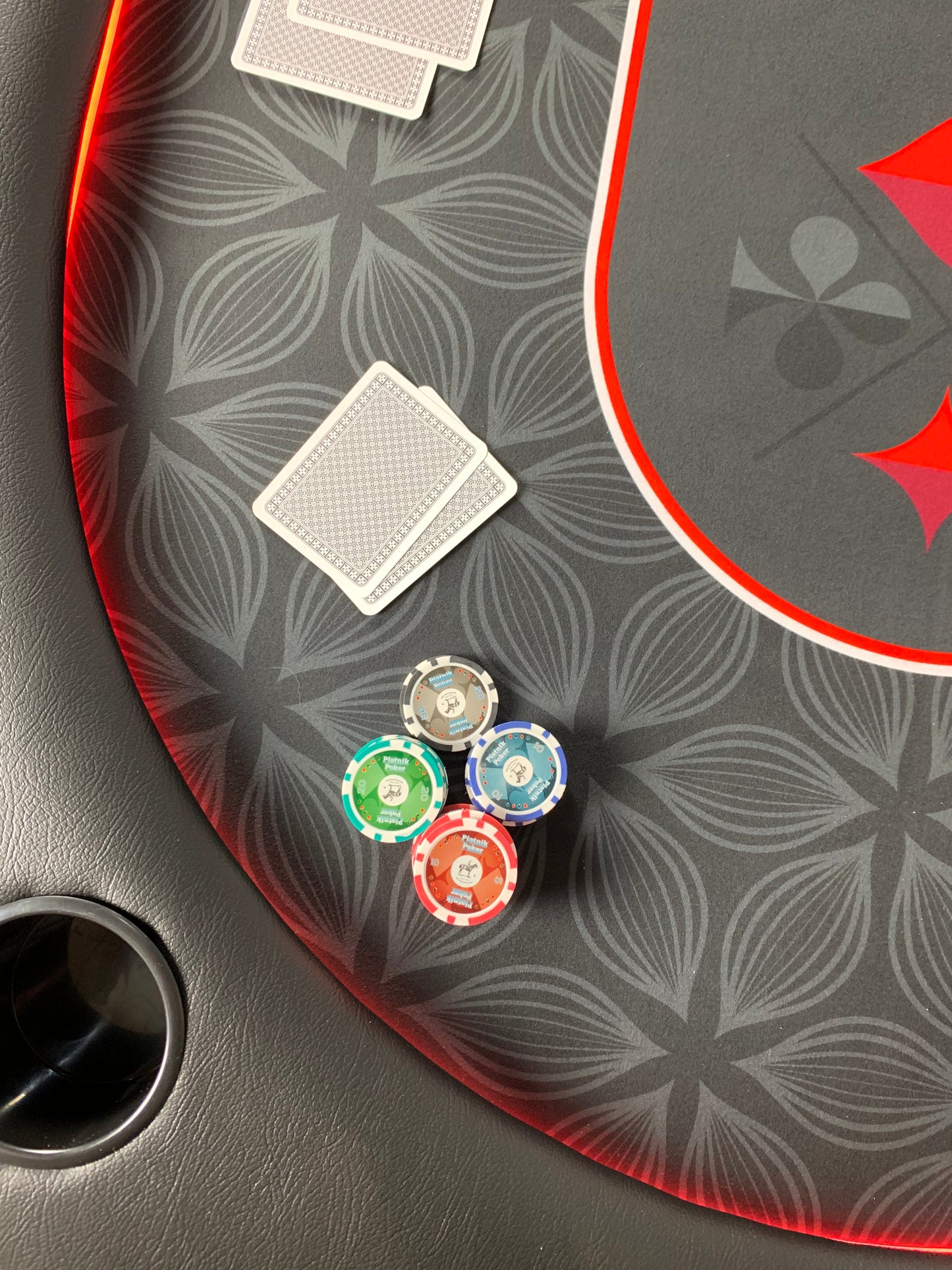 Poker Table Felt - Flower BLACK