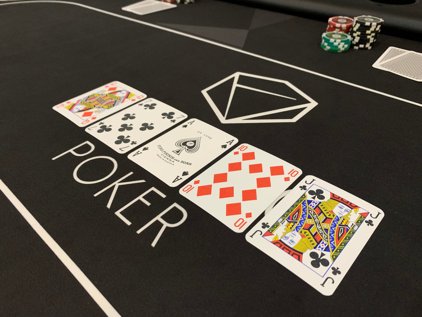 Покерный стол - Цветочный ЧЕРНЫЙ Премиум