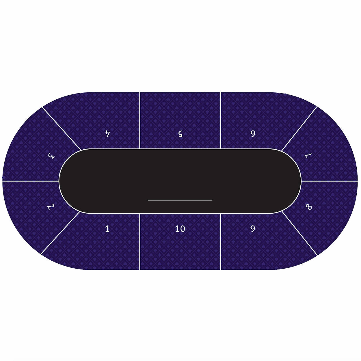 Poker Table Felt - With Player Positions