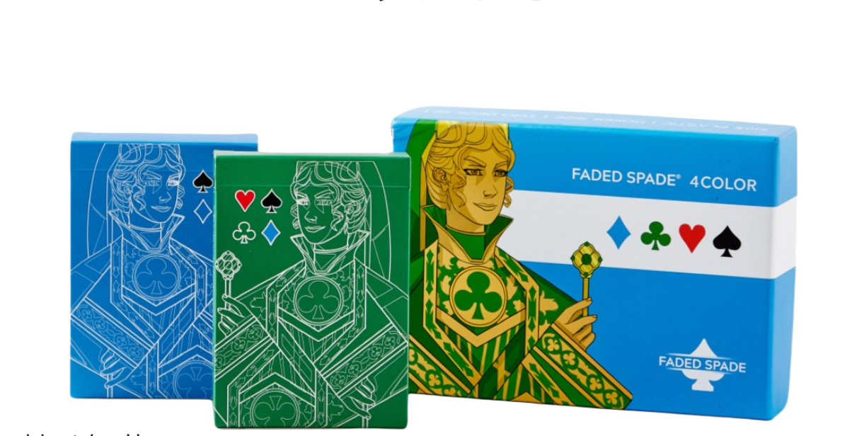 Poker Cards - Faded Spade 4Color Decks Set of 2pcs.