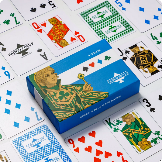 Poker Cards - Faded Spade 4Color Decks Set of 2pcs.
