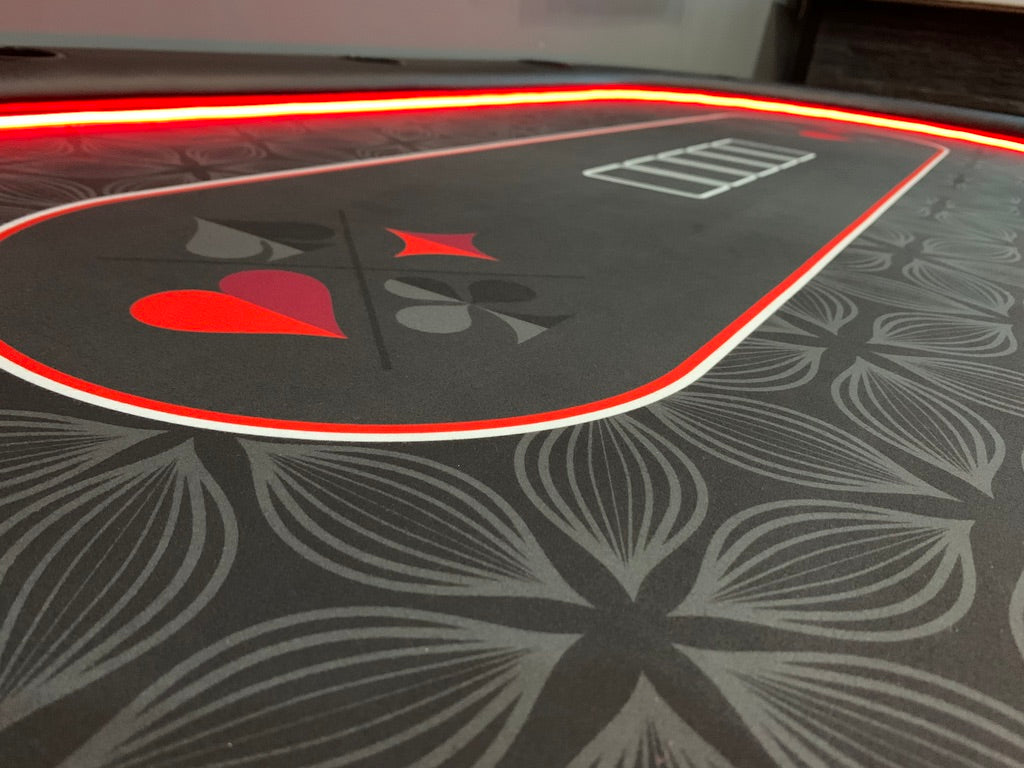 Poker Table Felt - Flower BLACK