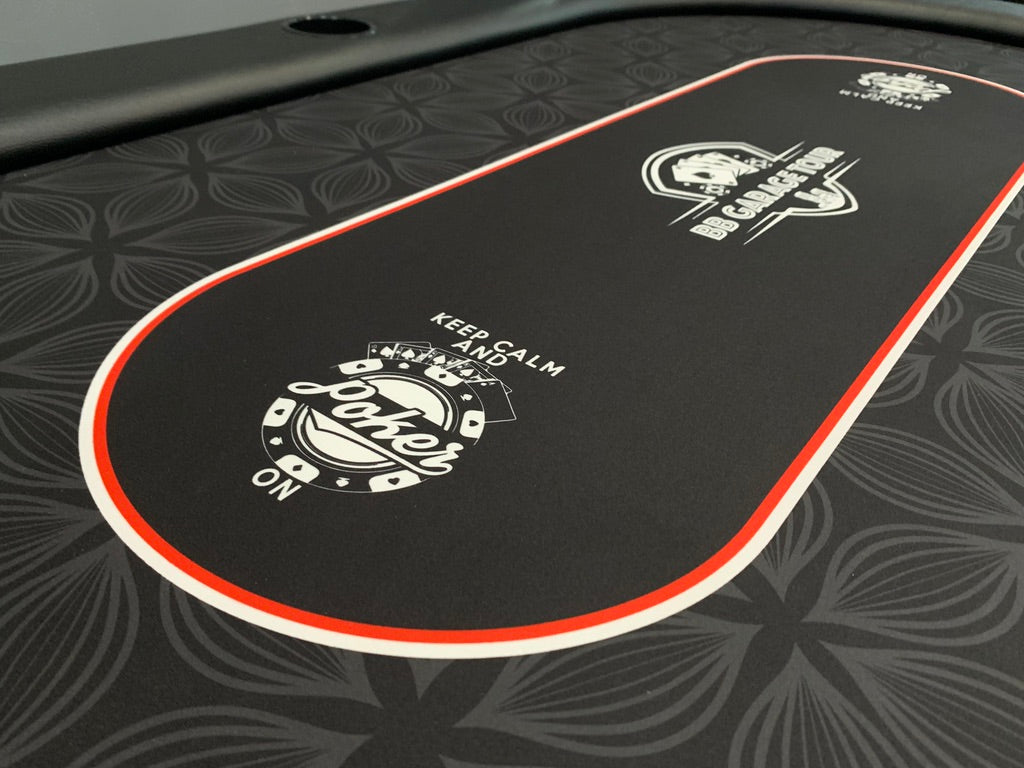 Poker Table Felt - Flower BLACK