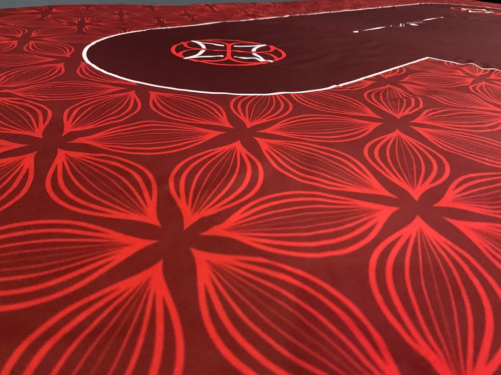 Fieltro para mesa de póquer - Flor ROJA